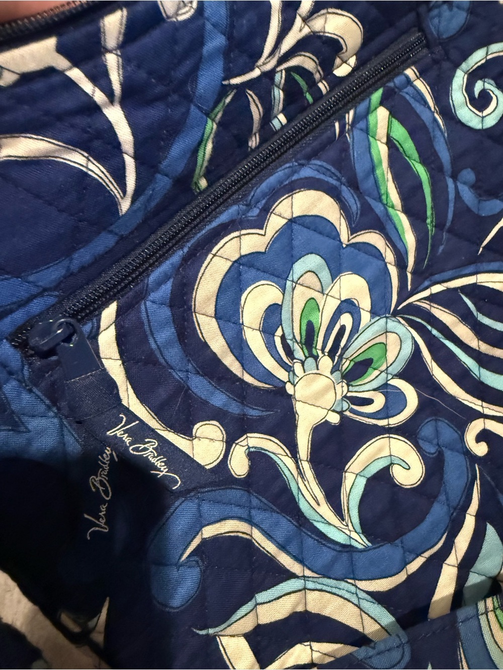 Vera Bradley Navy Blue Floral Quilted Crossbody - Picture 4 of 5